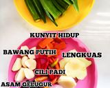 Gambar langkah 1 resipi Singgang Ikan Kerisi Terengganu.