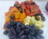 A picture of step 1 of Fruit chaat platter.