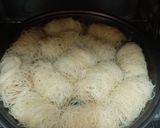 A picture of step 3 of Kunefa filled with Walnuts.