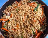 A picture of step 3 of Japanese Egg wrapped Fried Noodle(Omu Yakisoba).
