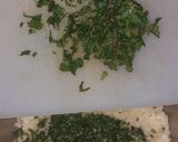 A picture of step 4 of Koftas with Tabbouleh.