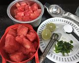 A picture of step 1 of Watermelon Mojito.