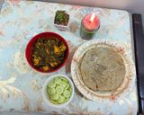 A picture of step 3 of Bajre ki roti.