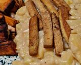 Joghurtos birsalma sült tofuval és édesburgonyával (vegán) recept fázis 5 fotója