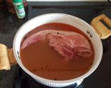 A picture of step 1 of Dad's Ox Tongue, Steamed Veggies and Rye Bread.