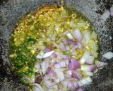 A picture of step 3 of Pakoda kadhi.
