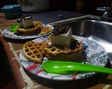 Foto del paso 4 de la receta: WAFFLES DULCES CON HELADO DE COCO CON CHOCOLATE