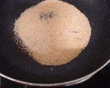 A picture of step 1 of Vangi Bhaat.