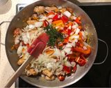 A picture of step 5 of Jambalaya.