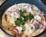 A picture of step 3 of 3 colour Veggie Raita.