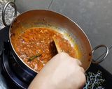 A picture of step 6 of Gathiya-tomato curry|moti sev -tamatar ki sabji.