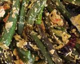 A picture of step 4 of Mustard Bhindi Masala.