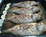 صورة لخطوة 11 من وصفة 🐟 سمك 🐟 مشوي بالفرن 🐟 (دنيس) وأرز 🍚 صيادية 🐟 مع السلطة 🥗