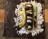 A picture of step 3 of California Farm Crab Stick Sushi Rolls.