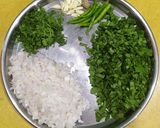 A picture of step 1 of Chana Dal Palak Vada.