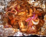 A picture of step 8 of Honey Soy pork using double grill pan.