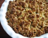 A picture of step 5 of ANZAC Apple Crumbles.