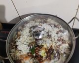 A picture of step 13 of Kathal biryani with pudina dhania chhachh.