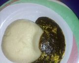A picture of step 6 of Semo with dried Okro.