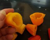A picture of step 2 of My Bite Size Sweet Peppers stuffed with Cottage cheese & Chives.