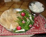 A picture of step 11 of Traditional Herb salad with bread and cheese OR Sabzi Khordan سبزی خوردن با نان و پنیر.