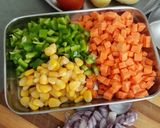 A picture of step 1 of Mix veg corn rice.