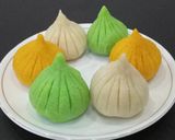 A picture of step 4 of Colourful suji modak.