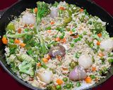 வெஜ்ஜி வ்ரைட் சாதம் (Veggie fried saatham recipe in tamil) ரெசிபி ஸ்டேப் 4 புகைப்படம்