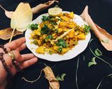 A picture of step 4 of Leftover vegetable Chapati Poha.