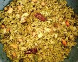 A picture of step 4 of Curry leaves rice.
