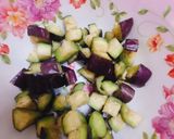Hình bước làm 1 của món Trứng chiên cà tím