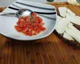 A picture of step 1 of Tricolor Bruschetta 🇮🇹.