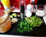 A picture of step 1 of My Asparagus,Avocado + Cucumber Soup 💜.