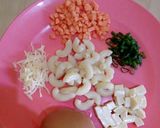 Foto langkah ke 1 dari resep Macaroni telur MPASI cemilan 15 month.