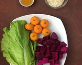 Foto langkah ke 1 dari resep Smoothies Oatmeal, Buah Naga, Sawi dan Jeruk.