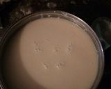 A picture of step 1 of Gatte ki kadi with rice.