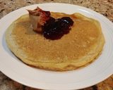 A picture of step 7 of Oatmeal Skillet Cakes with Peanut Butter and Jelly.