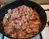 Baconos, újhagymás tejszínes-mustáros csirke recept fázis 2 fotója