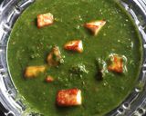 A picture of step 3 of Palak paneer.