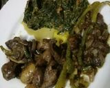 A picture of step 5 of Fried Roho and figo (cows heart and kidney)#4weekchallenge.