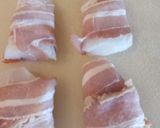 A picture of step 1 of Deep fried bacon wrapped cod.
