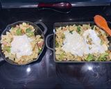 A picture of step 7 of Farfalle Casserole with Ham and Vegetables.