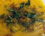 A picture of step 5 of Daal masoor with baingan.