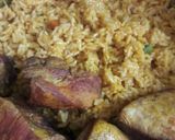 A picture of step 5 of Arroz con Chancho.