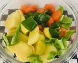 A picture of step 1 of Pork Loin Marinated in White Wine with Potatoes, Carrots, and Green Peppers!.