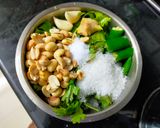 A picture of step 1 of Coriander Peanuts Sweet Chutney.