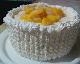A picture of step 3 of Mango Cake using Pancake Mix.