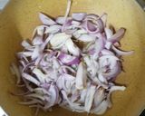 A picture of step 1 of Lentils Chicken curry.