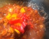 A picture of step 7 of Gammon with Chorizo in a Sweet Tomato Sauce 👍.