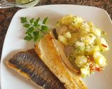 Foto del paso 5 de la receta: Trucha a la plancha, c/papas y salsa verde. #Mercado